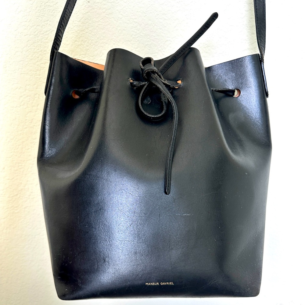 Mansur Gavriel Vegan Leather Original Bucket Bag Black